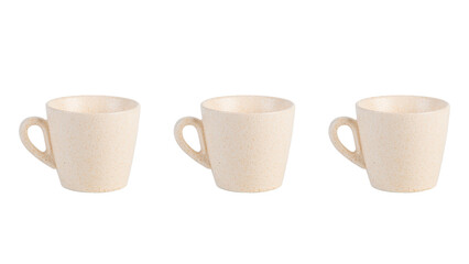 Coffee in a white cup, coffee in a glass, cup on transparent background