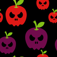 Spooky skull apples pattern