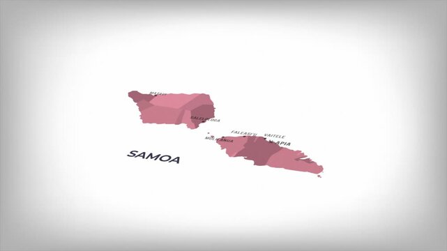 Animated Map of SAMOA with states Borders and Major Cities Positions