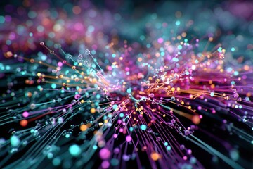 Colorful particle explosion