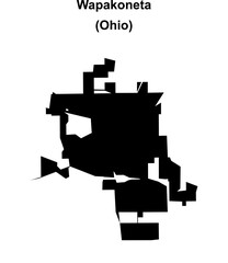 Wapakoneta (Ohio) blank outline map