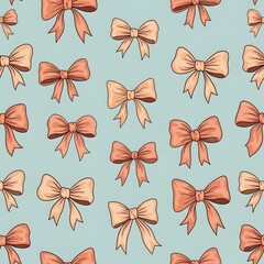 Seamless pattern with bow, fabric pattern, gift wrapping paper, notebook cover, phone case pattern