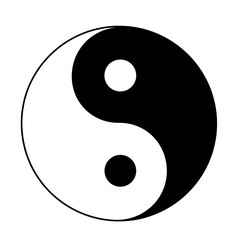 Yin and Yang symbol, representing balance and harmony in contrasting elements and interdependence.