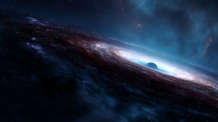 Fototapeta premium Spiral Galaxy With Glowing Center In Deep Space