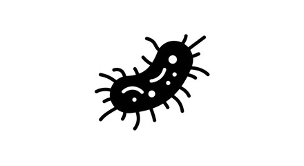 Obraz premium Detailed Black and White Illustration of a Bacterium with Spikes