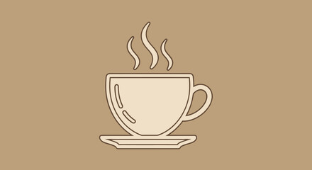 Simple Outline of a Warm Beverage Cup