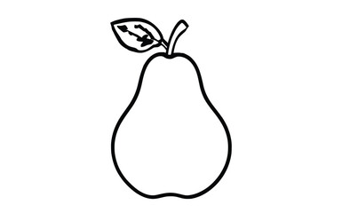 Classic Hand-Drawn Whole Pear Vintage Illustration