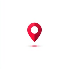 Red location pin icon on white background