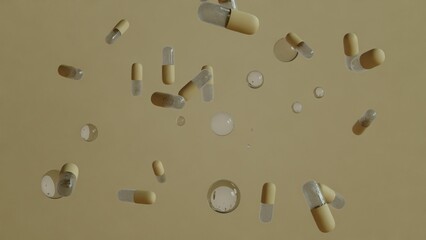 light capsules and bubbles in mid-air