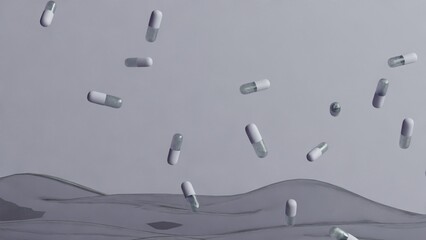 Floating Medication Abstract 3D
