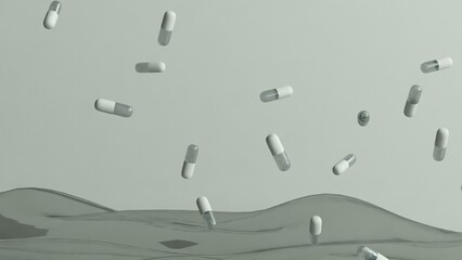 Floating Medication Abstract 3D