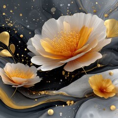 Floral art on dark background