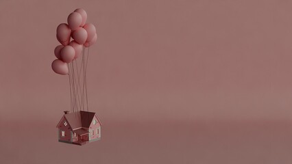 Floating house balloons