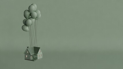 Floating house balloons