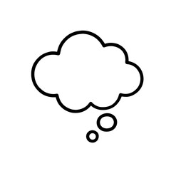 Outline thought bubble icon symbolizing ideas and communication