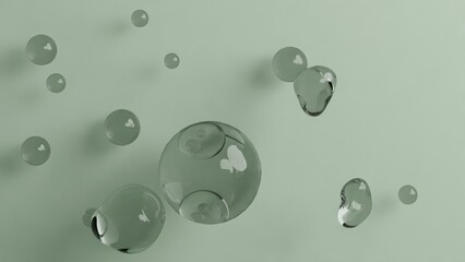 Floating Transparent Spheres Bubble