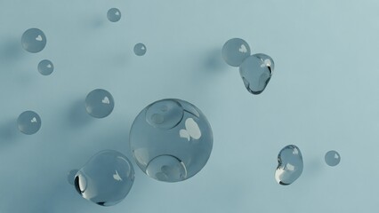 Floating Transparent Spheres Bubble
