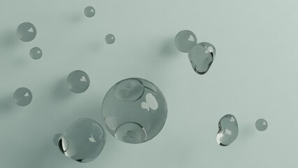 Floating Transparent Spheres Bubble