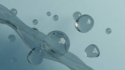 Floating Transparent Spheres Bubble