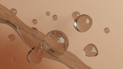 Floating Transparent Spheres Bubble