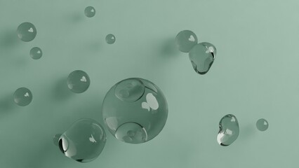 Floating Transparent Spheres Bubble