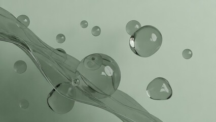Floating Transparent Spheres Bubble