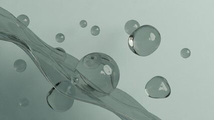 Floating Transparent Spheres Bubble