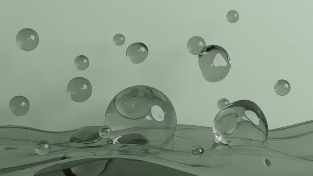 Floating Transparent Spheres Bubble