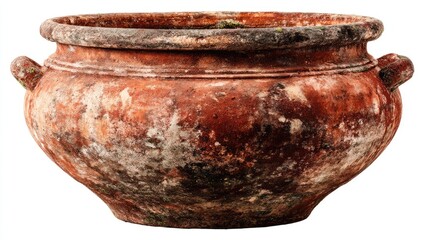 Aged terracotta planter with handles
