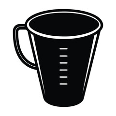 Isolated white ceramic coffee mug with a handle, an empty black tea beverage container