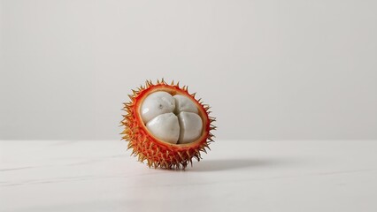 Exotic Spiky Tropical Fruit: Colorful and Nutritious Raw and Organic Healthy Food in Macro Detail Photography