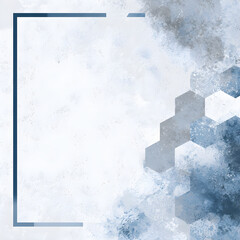 Minimalist business-style social media post design, clean layout, subtle abstract background texture with soft hexagons,