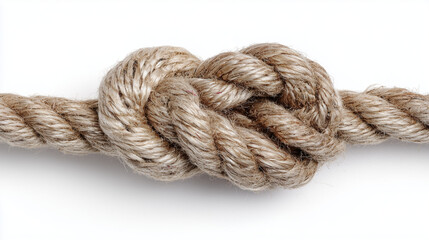 Coiled rope isolated on white background.

