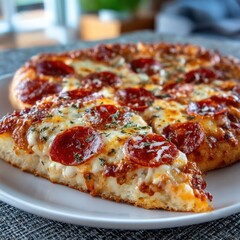 Pizza slices on a plate