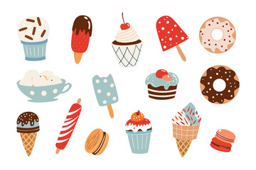 Sweet Assortment: An illustrative display of delightful treats, showcasing an array of sweets that evoke feelings of joy, celebration, and pure indulgence. 