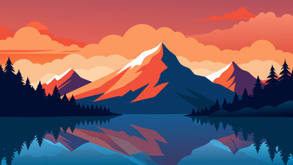 Snow Dusted Mountain Range Under Blue Sky