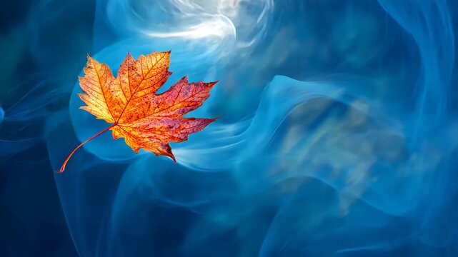 Vivid fall foliage on abstract water