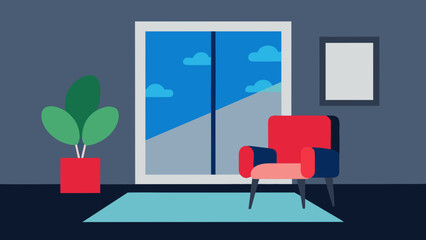 Modern Living Room with Lamp Vector