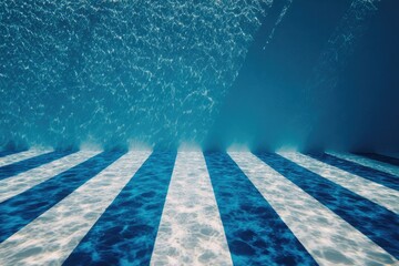 Obraz premium Underwater pool floor with white stripes