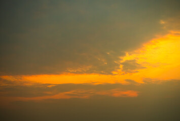 Sky sunset evening sunrise cloud weather dramatic landscape goldent and indigo color gradient pastel horizon, twilight yellow golden reflection morning nature environment energy ecosystem change