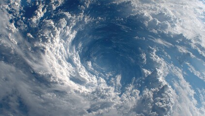 Hurricane's swirling clouds from space