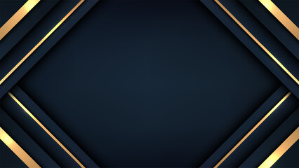 luxury abstract background with dark blue and gold diagonal shapes modern elegant minimal design for premium branding presentation or digital product display