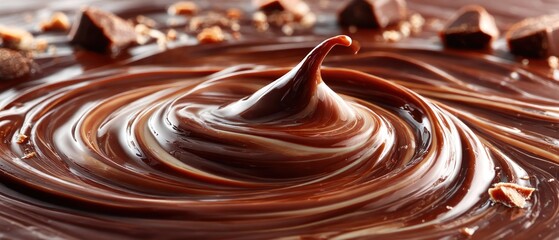 Swirling melted chocolate