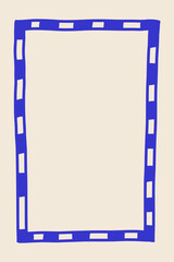 Stamp coastal frame. Vintage squiggle border. Hand drawn vector frame for menu, wedding invitation, coastal party. Italian ornament border design. Doodle wiggle retro stamp poster