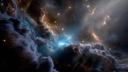 Fototapeta premium a glowing nebula in deep space