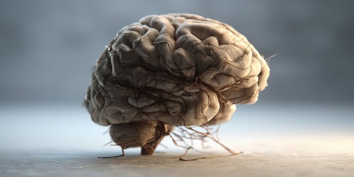 3D Rotating Brain Model - Concept Illustration