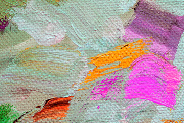 Fototapeta premium artistic pattern of beautiful canvas surface background. Brush painting texture of bright colotful picture for concept and design
