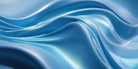 Abstract Blue Minimal Fluid 3D Loop for Modern Design