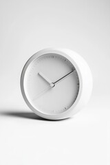 Simple white clock on light background