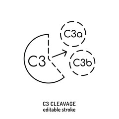 C3 cleavage icon, sign. Editable vector illustration